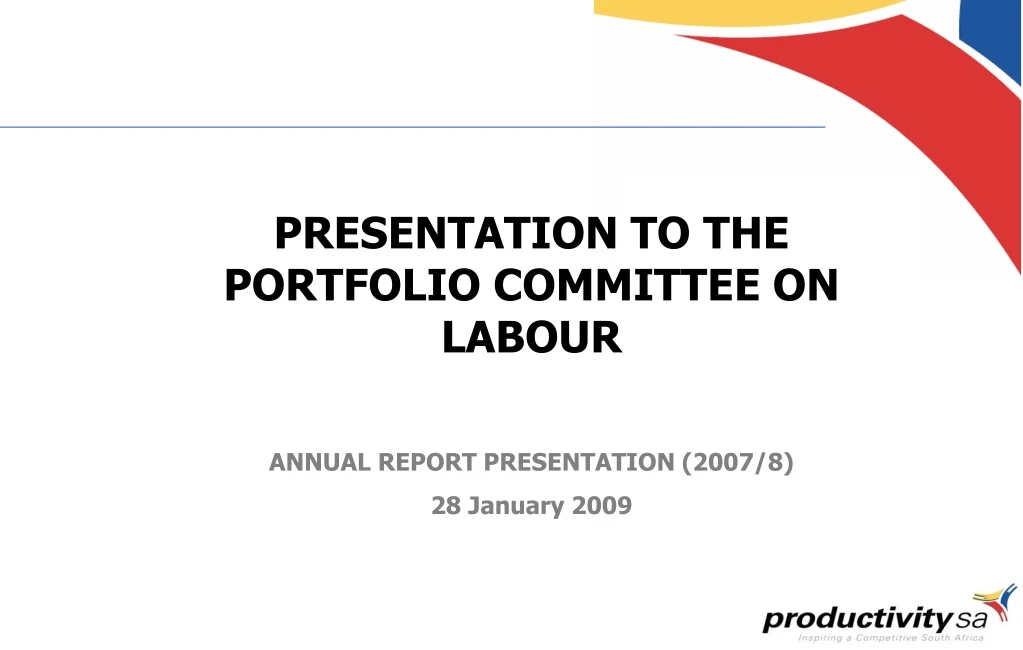 presentation to the portfolio committee on labour