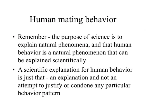 Human mating behavior