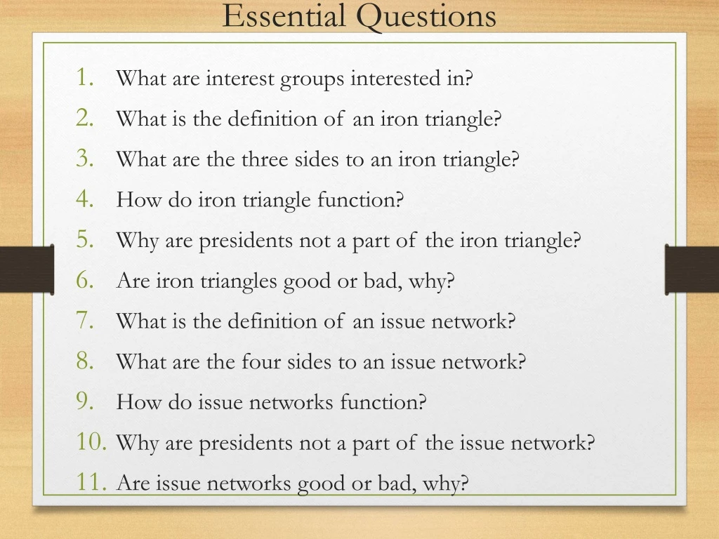 essential questions