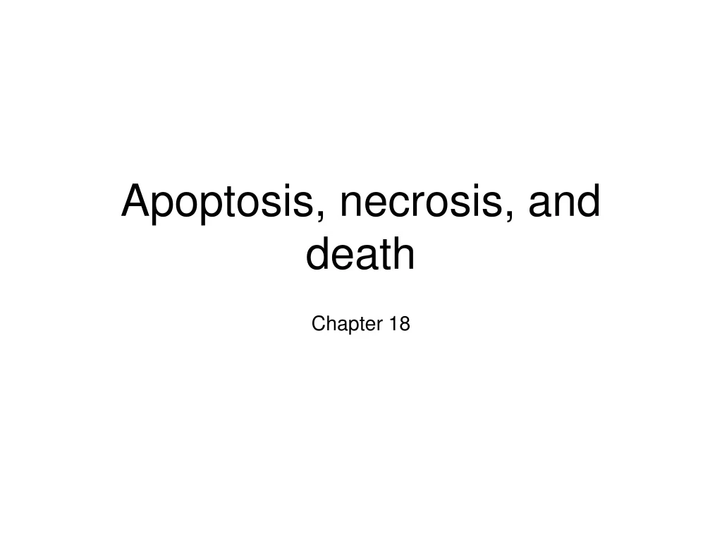 apoptosis necrosis and death