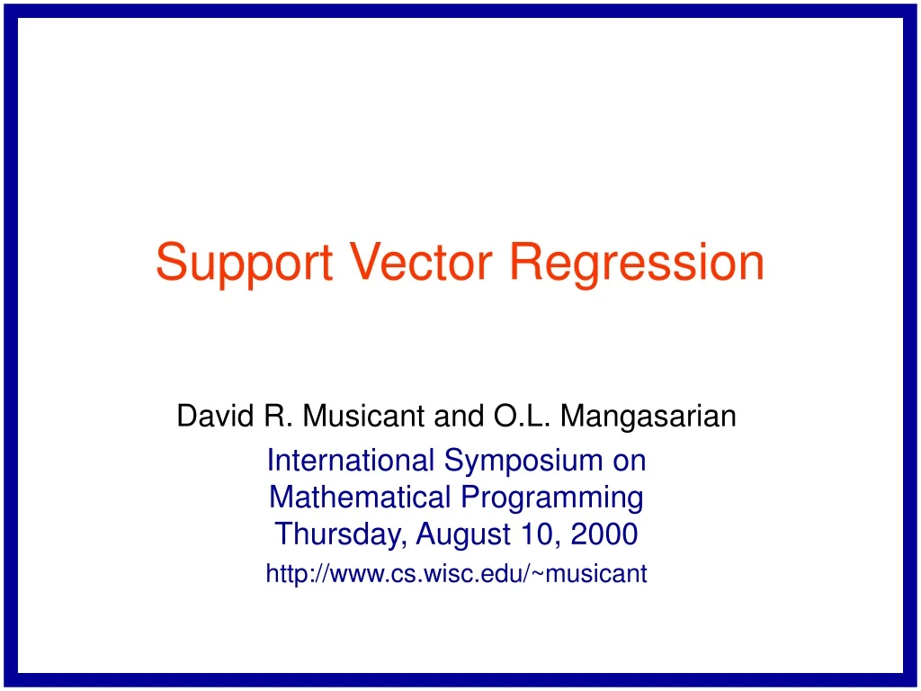 support vector regression