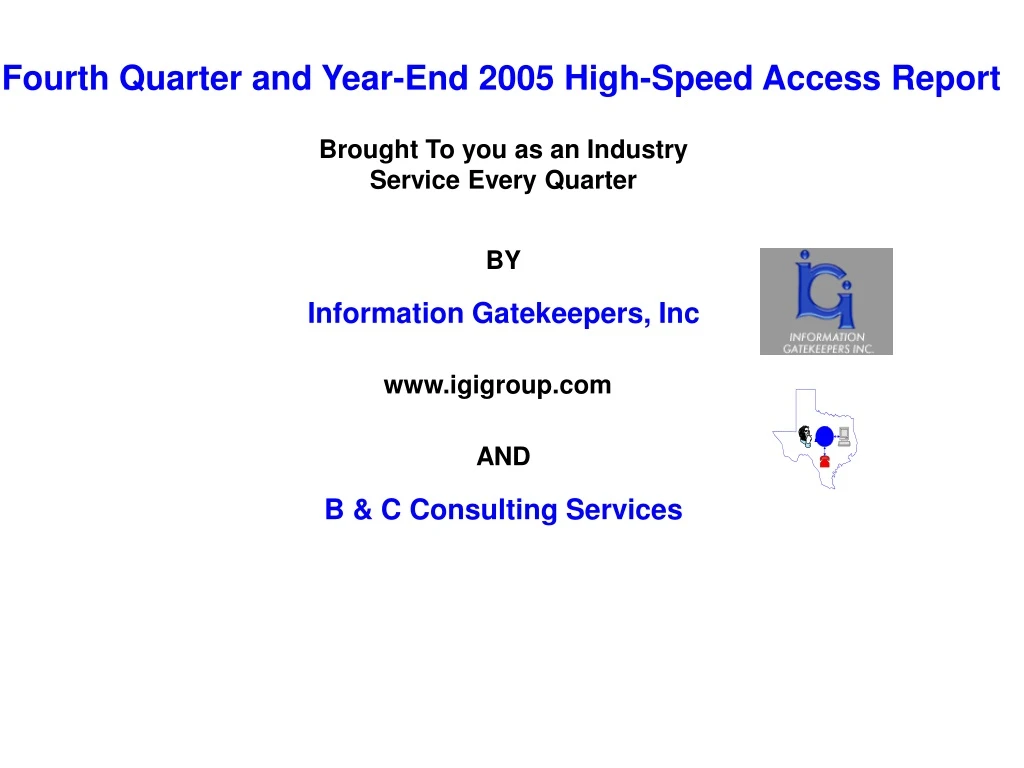 fourth quarter and year end 2005 high speed