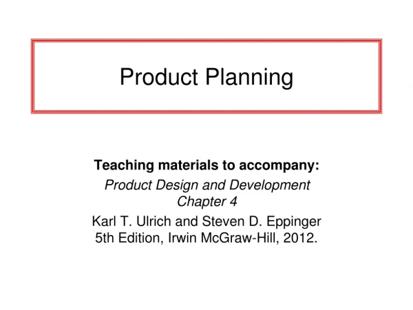 Product Planning