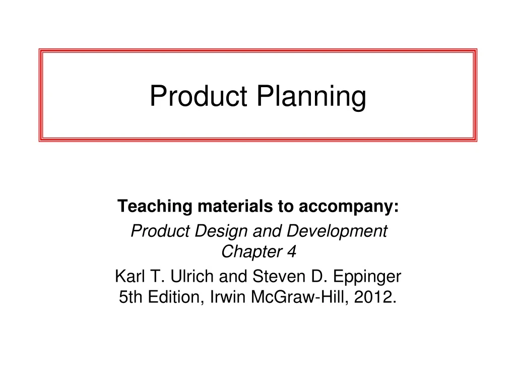 product planning