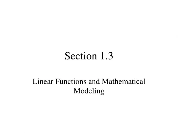 Section 1.3