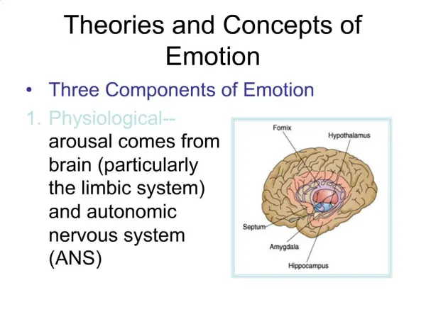 Theories and Concepts of Emotion