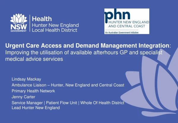 Lindsay Mackay Ambulance Liaison – Hunter, New England and Central Coast Primary Health Network