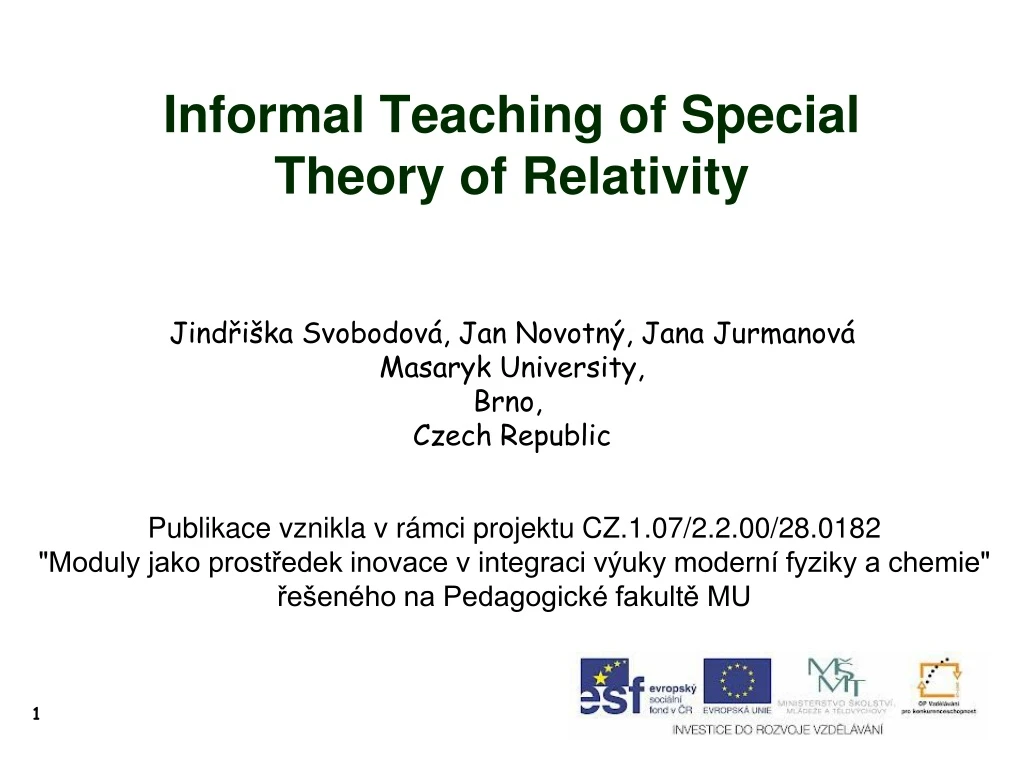 informal teaching of special theory of relativity