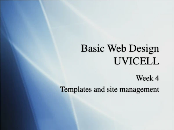 Basic Web Design UVICELL
