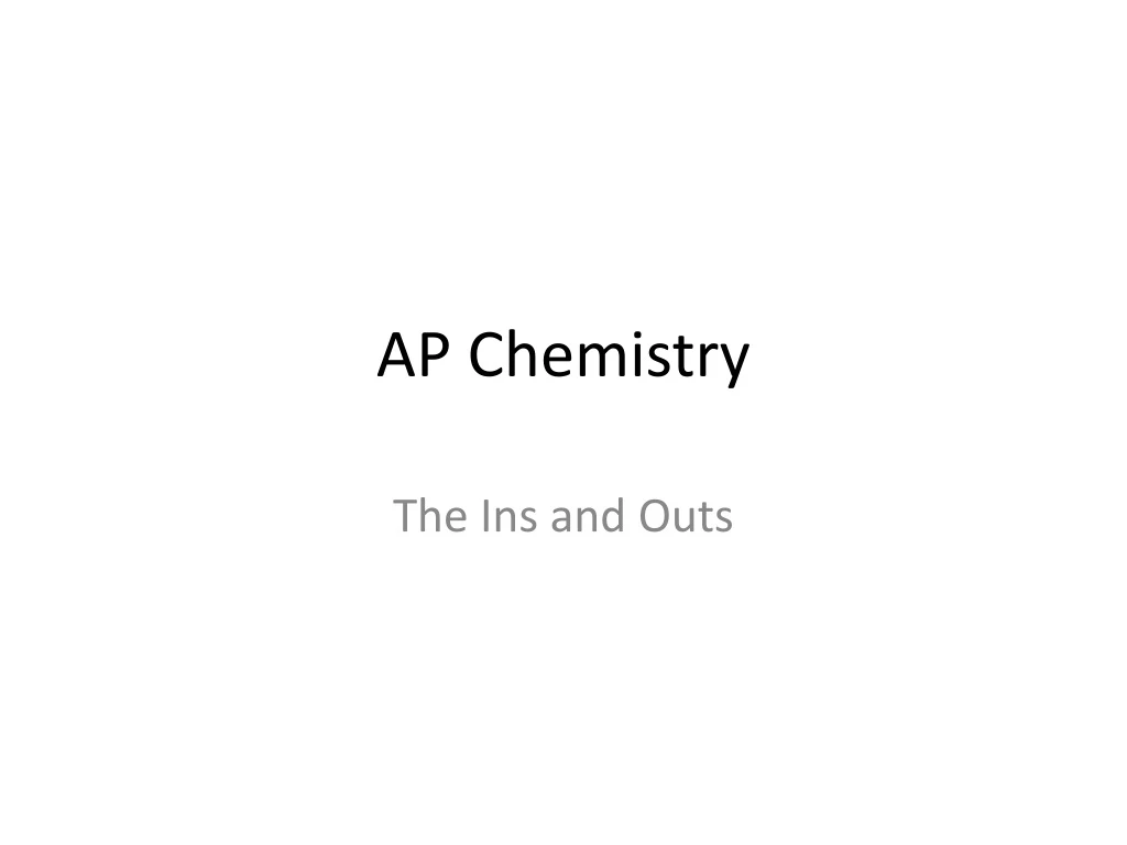 ap chemistry