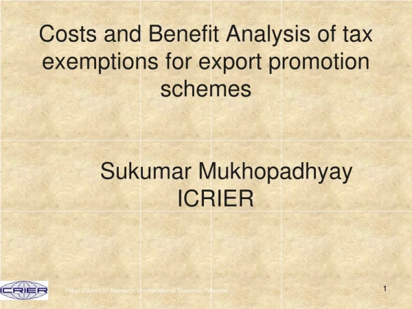 Export Promotion Schemes  namely,