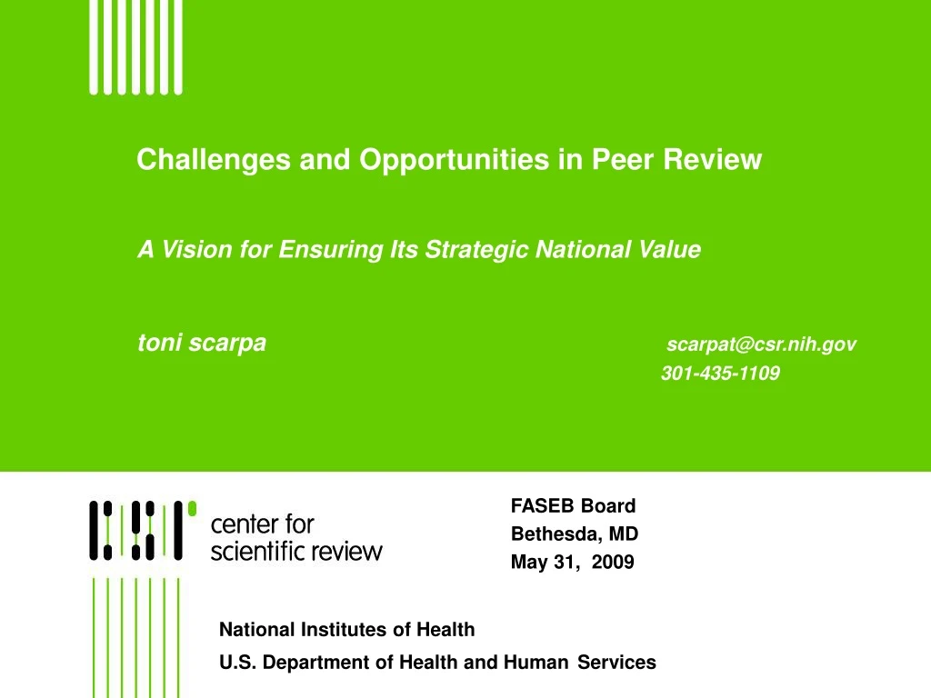 challenges and opportunities in peer review
