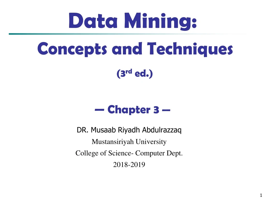 data mining concepts and techniques 3 rd ed chapter 3