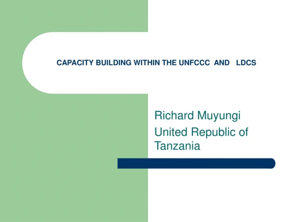 CAPACITY BUILDING WITHIN THE UNFCCC  AND   LDCS