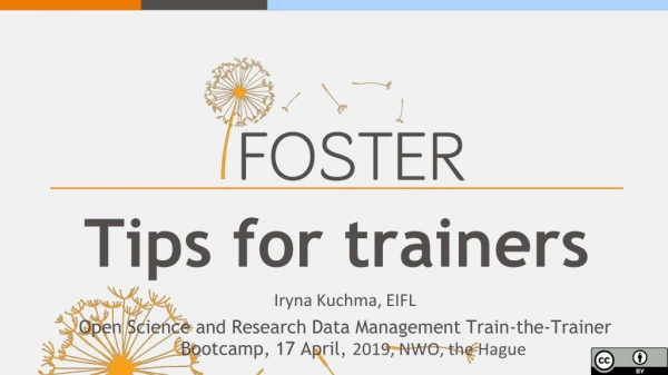 Tips for trainers Iryna Kuchma, EIFL