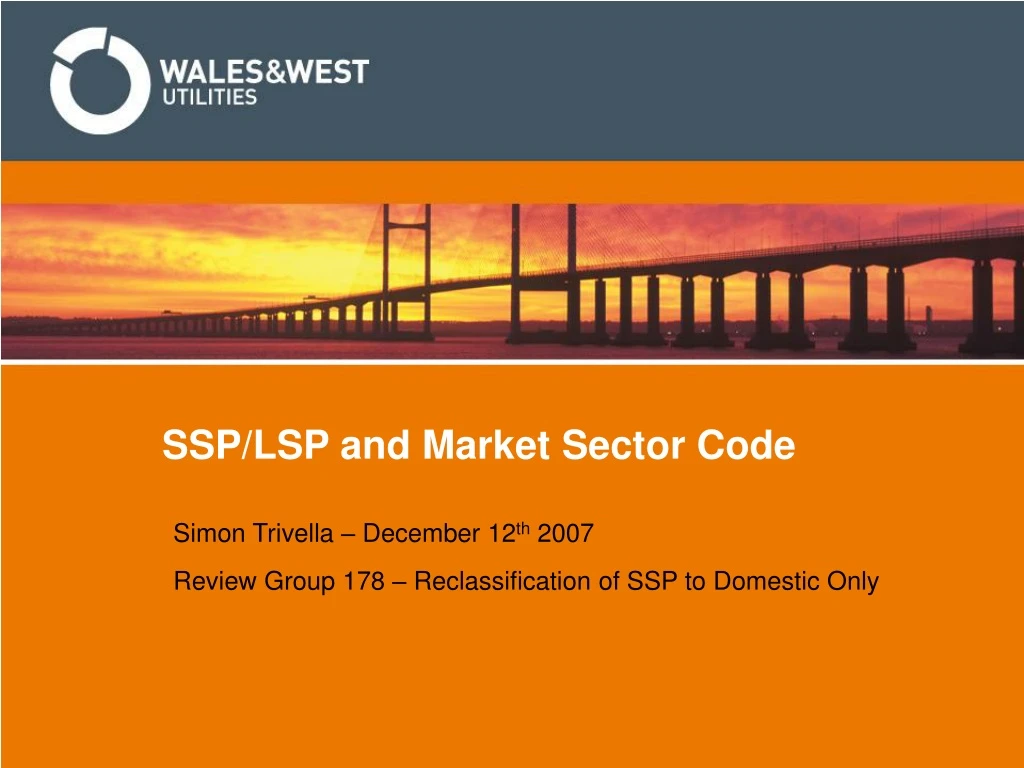 ssp lsp and market sector code