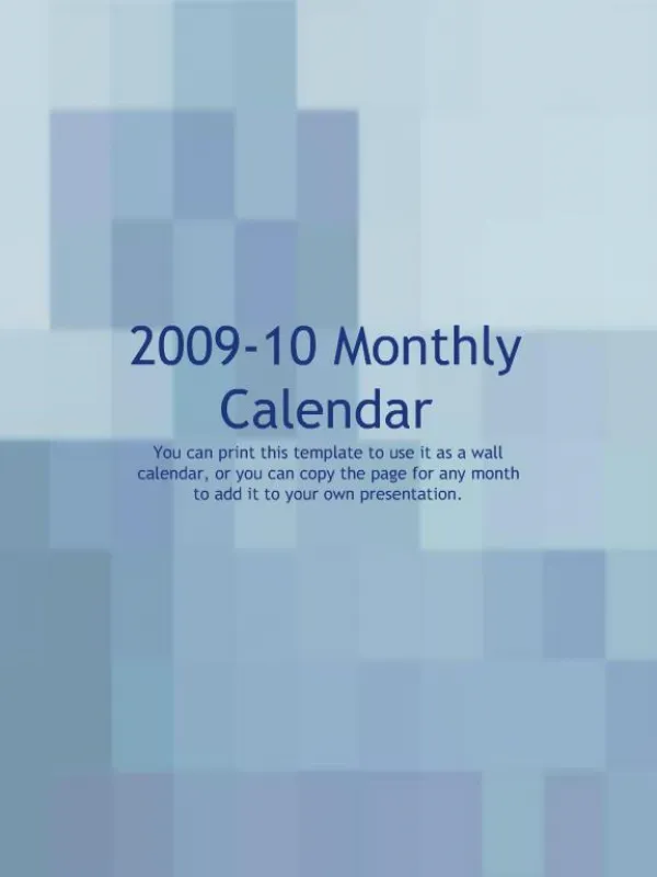 2009-10 Monthly Calendar