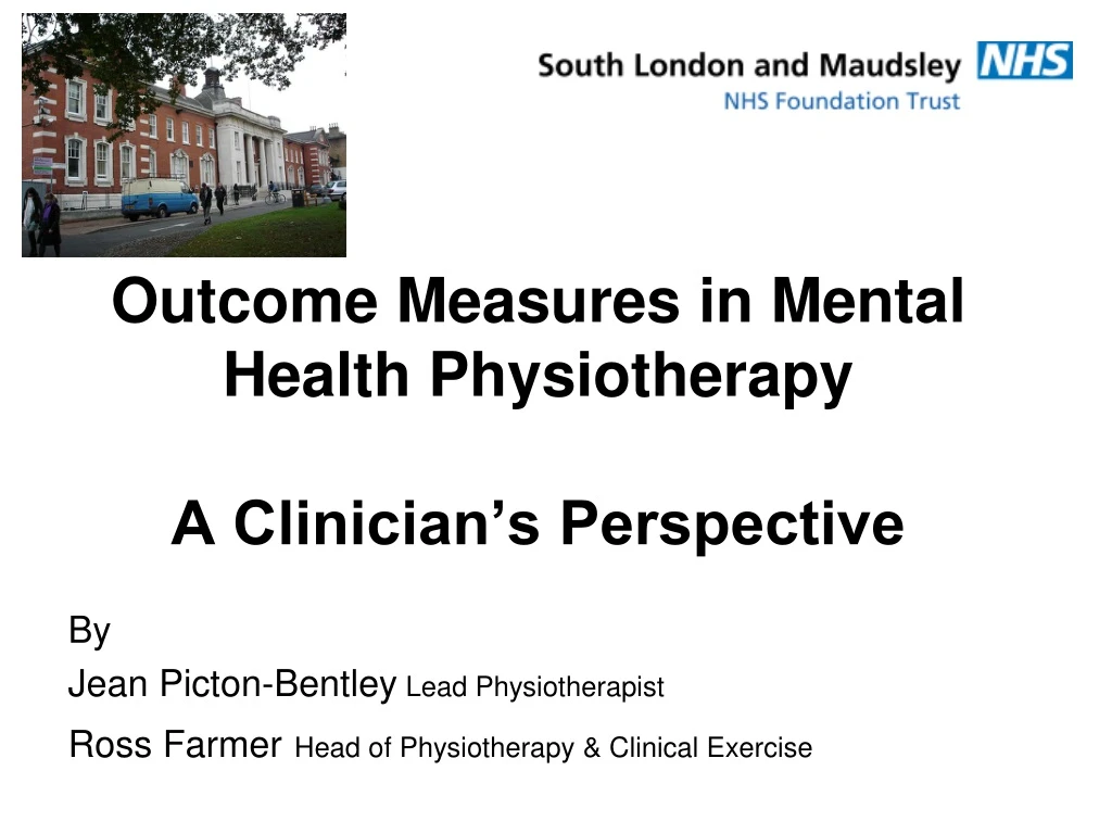 outcome measures in mental health physiotherapy a clinician s perspective