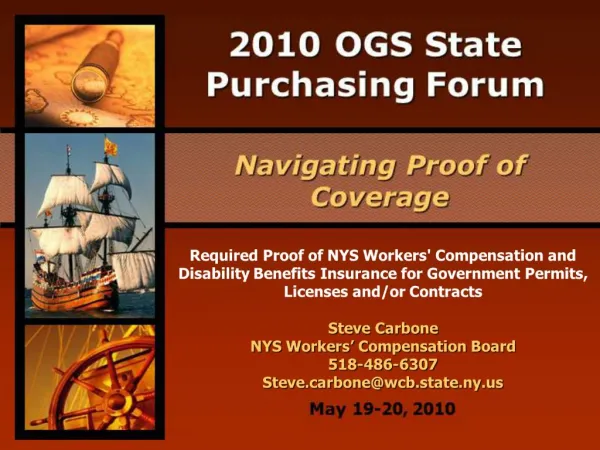 Required Proof of NYS Workers Compensation and Disability Benefits Insurance for Government Permits, Licenses and