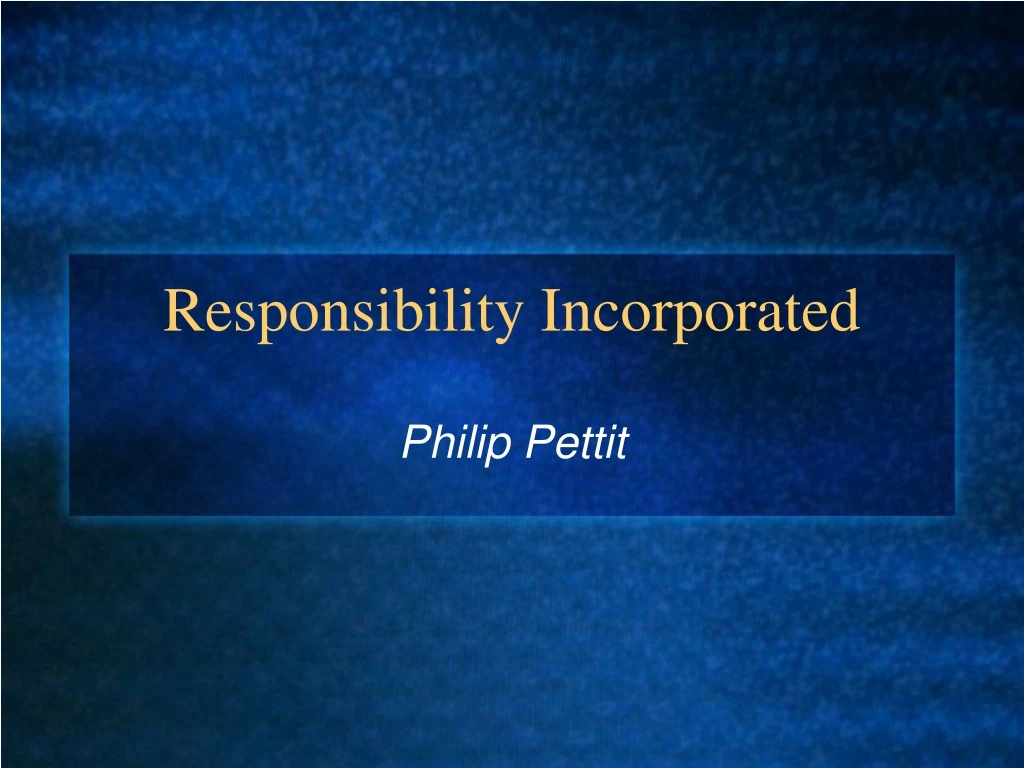 responsibility incorporated