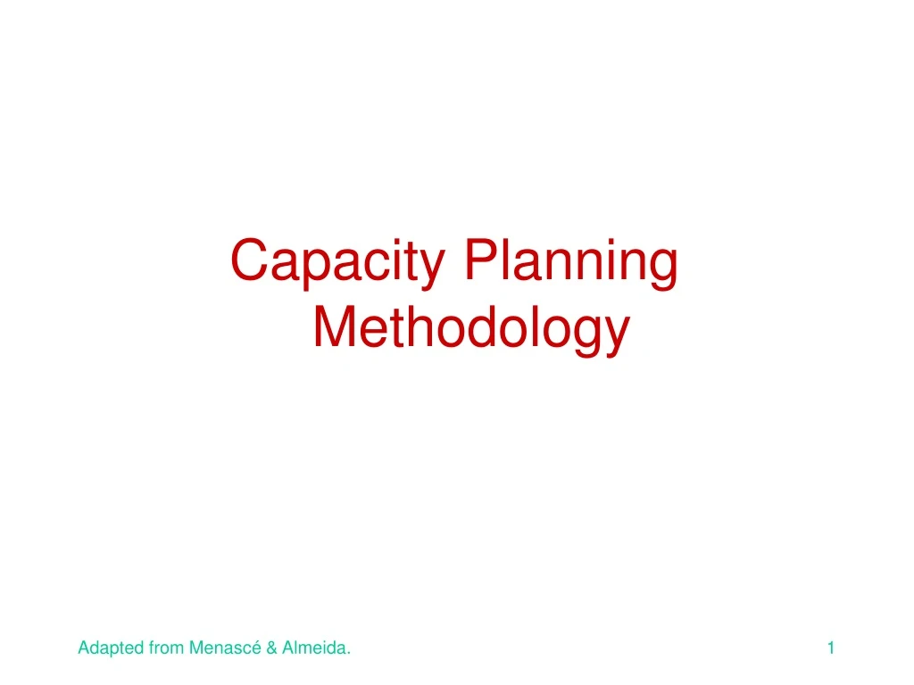 capacity planning methodology