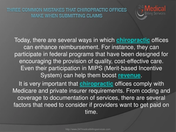 three common mistakes that chiropractic offices make when submitting claims