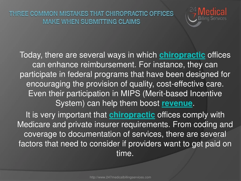 three common mistakes that chiropractic offices make when submitting claims