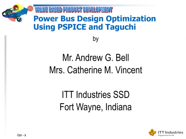 Power Bus Design Optimization  Using PSPICE and Taguchi