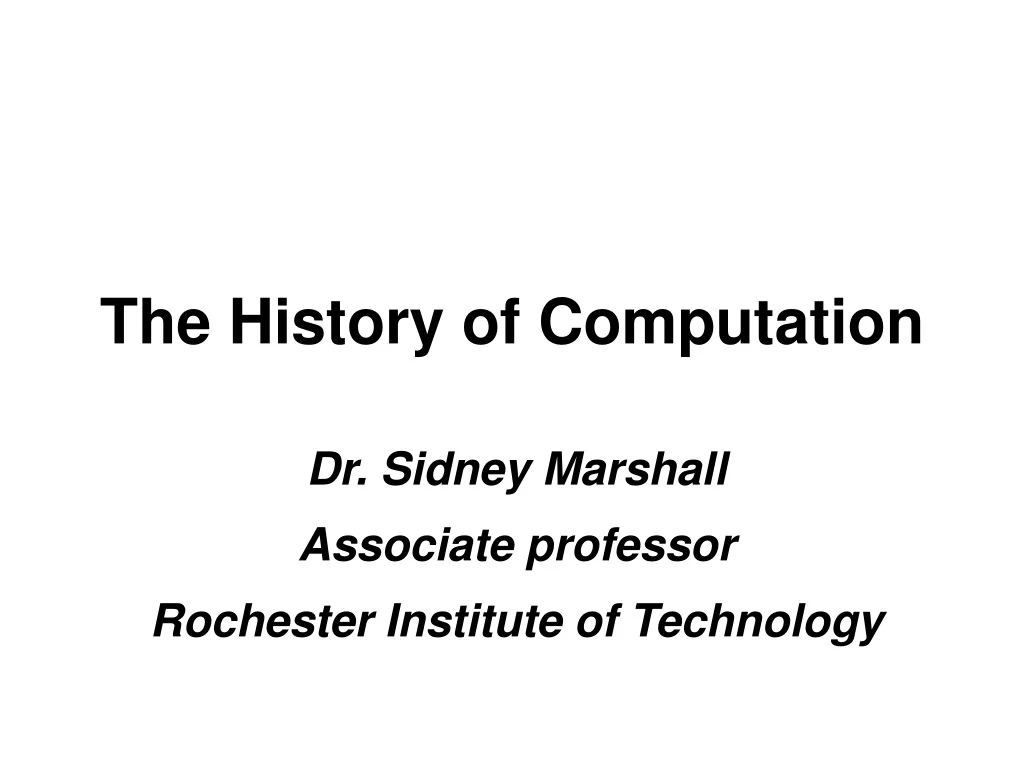 the history of computation