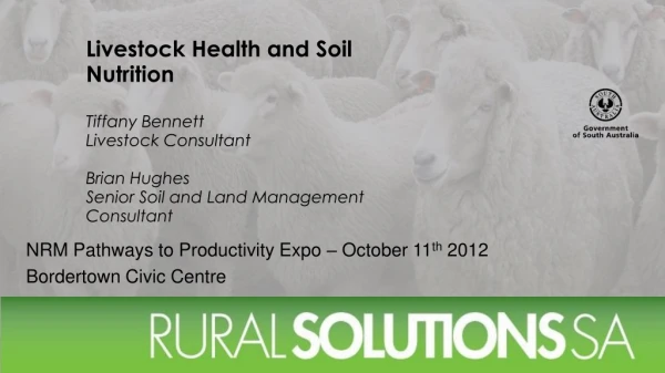 Livestock Health and Soil Nutrition Tiffany Bennett Livestock Consultant Brian Hughes