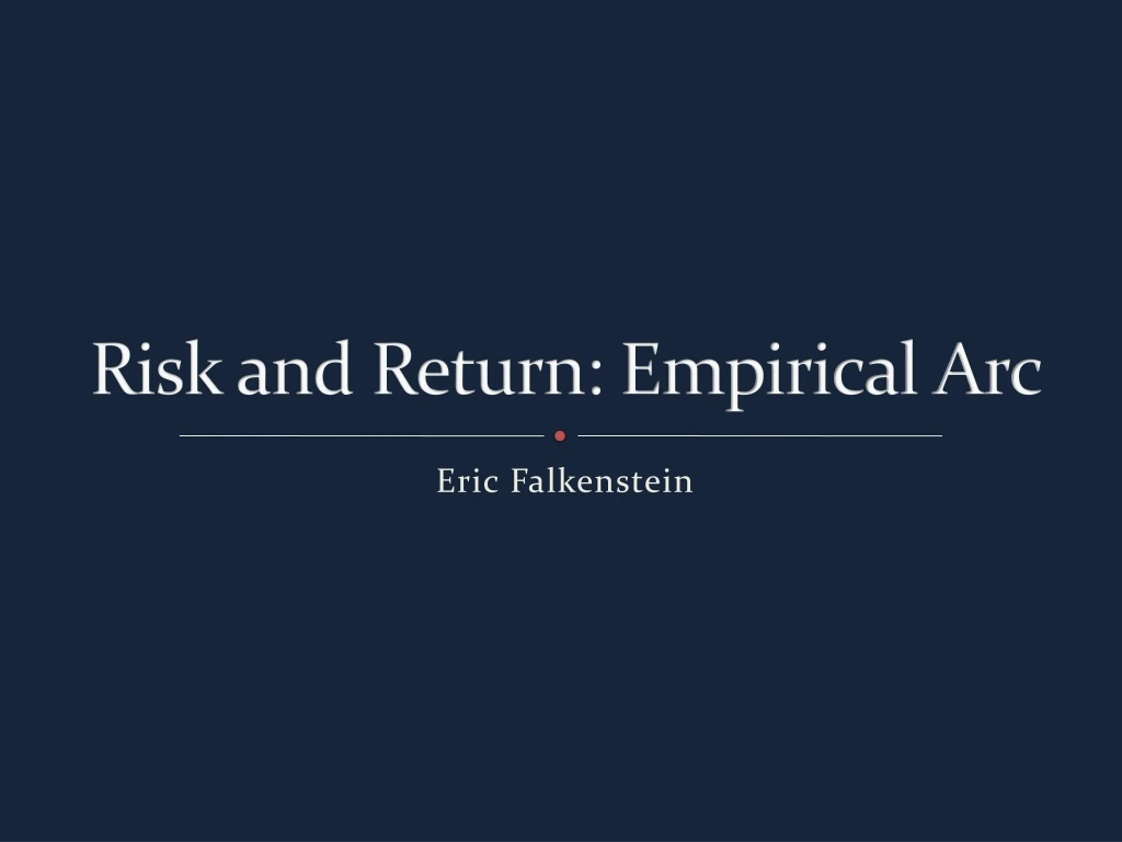 risk and return empirical arc