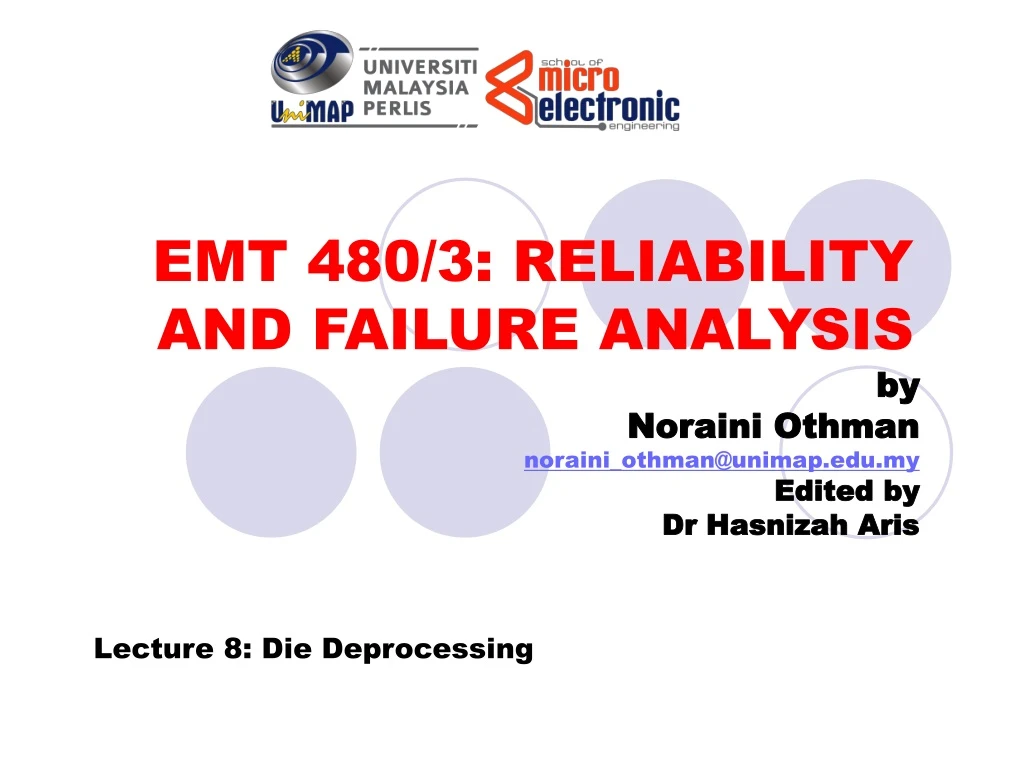 emt 480 3 reliability and failure analysis