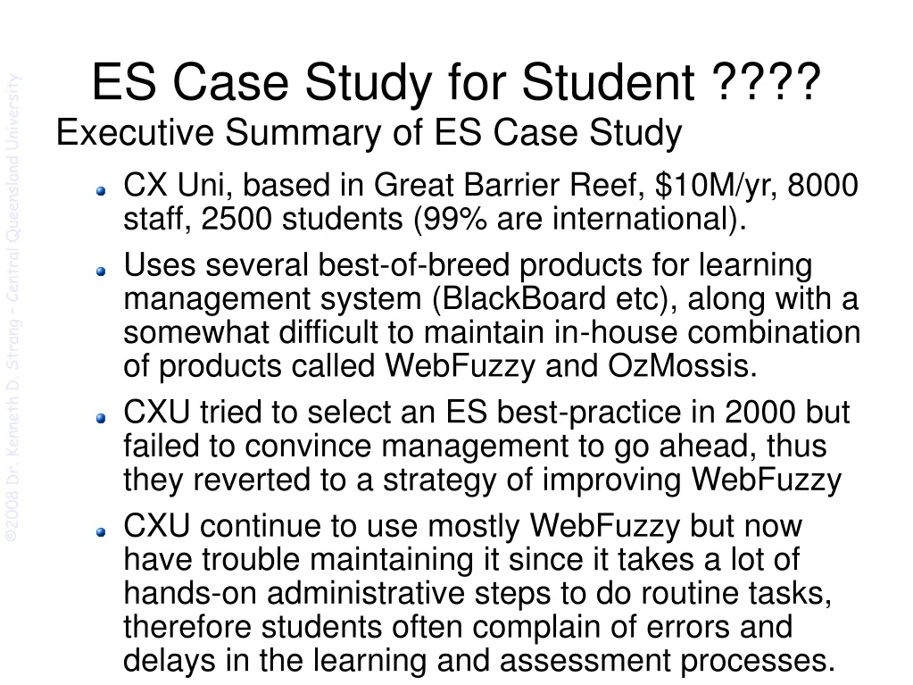 es case study for student