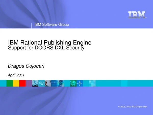 IBM Rational Publishing Engine Support for DOORS DXL Security