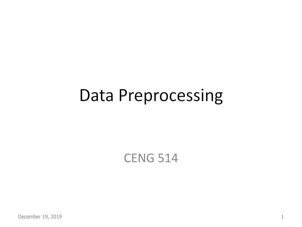 data preprocessing