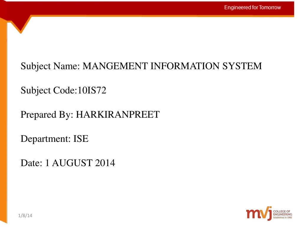subject name mangement information system subject
