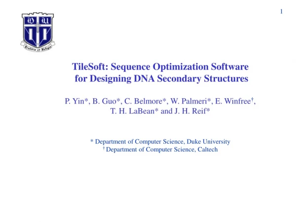 TileSoft: Sequence Optimization Software  for Designing DNA Secondary Structures
