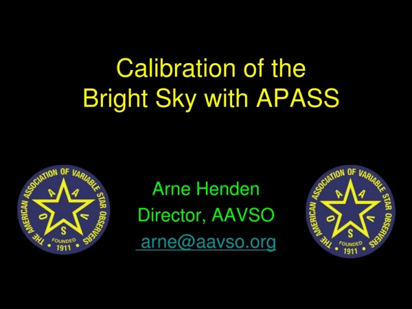 Calibration of the Bright Sky with APASS