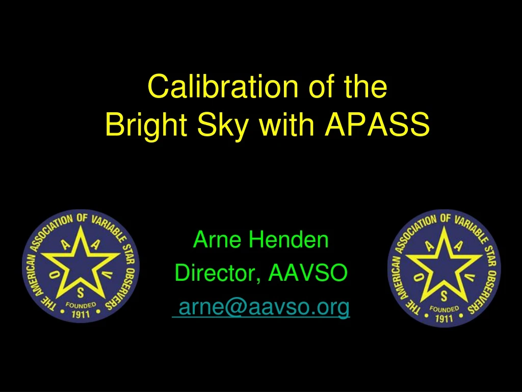 calibration of the bright sky with apass