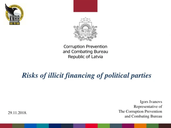Risks of illicit financing of political parties