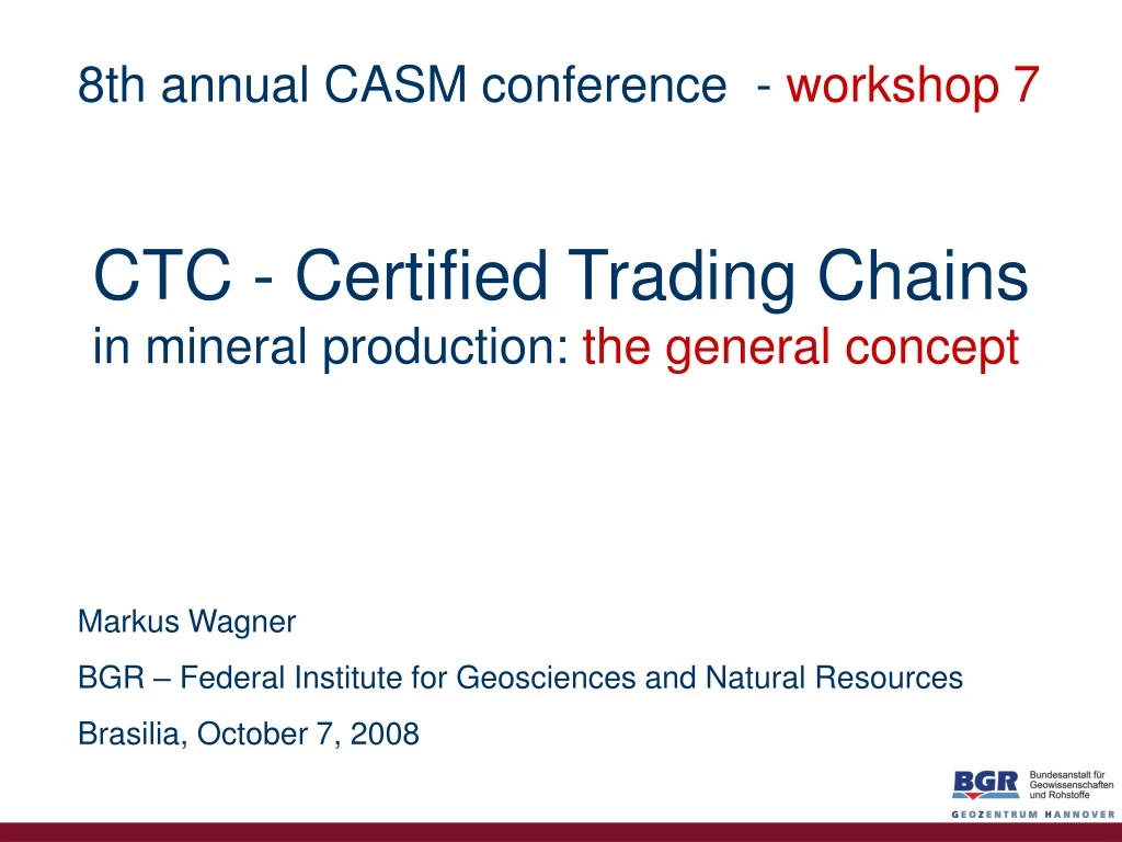 8th annual casm conference workshop 7