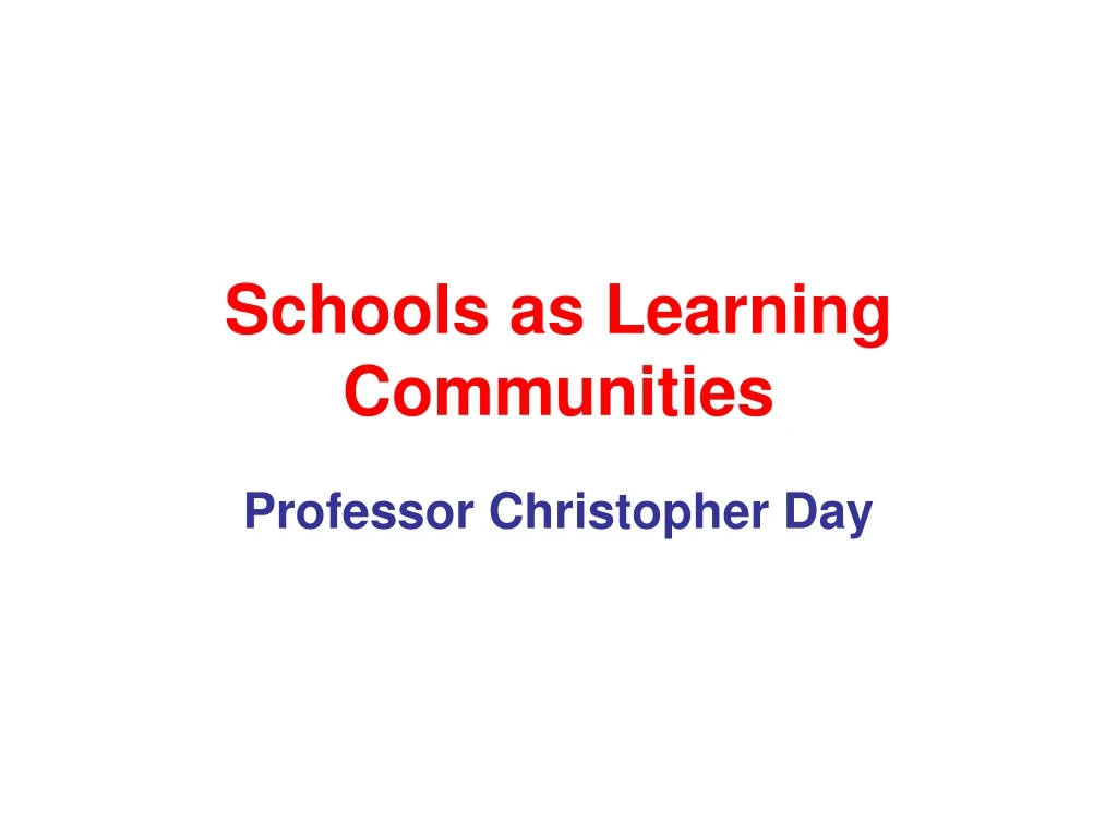 schools as learning communities