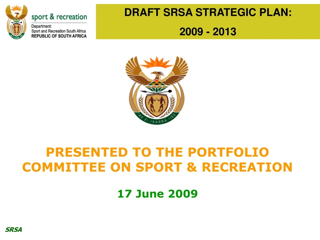 draft srsa strategic plan 2009 2013