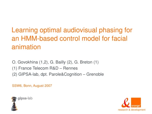 Learning optimal audiovisual phasing for an HMM-based control model for facial animation