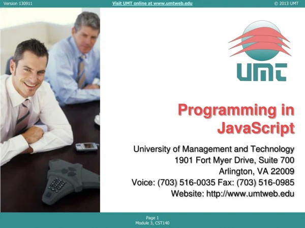 Programming in JavaScript