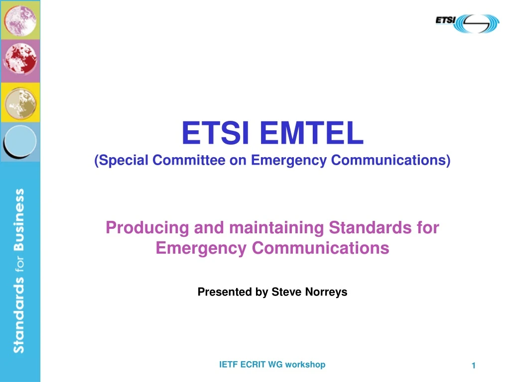 etsi emtel special committee on emergency communications