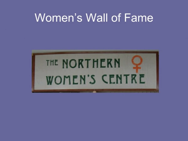 Women’s Wall of Fame