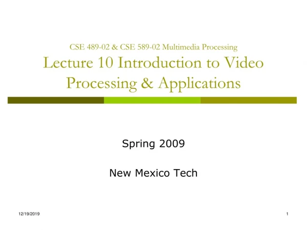 Spring 2009 New Mexico Tech