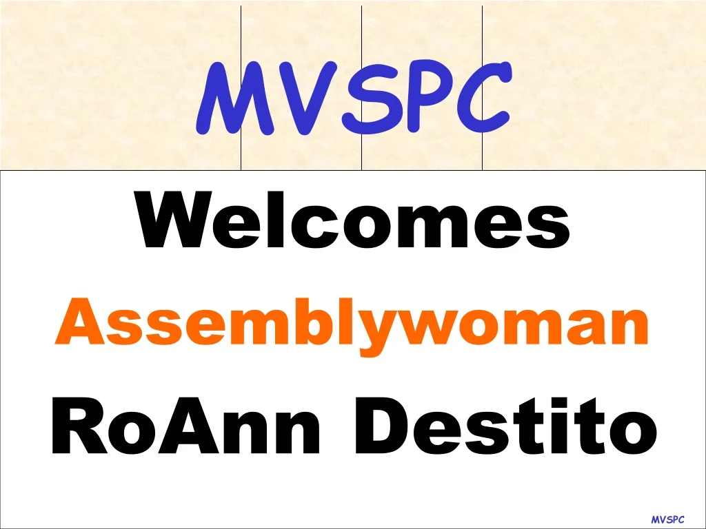 welcomes assemblywoman roann destito