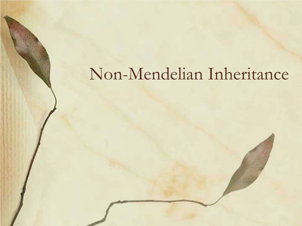 non mendelian inheritance